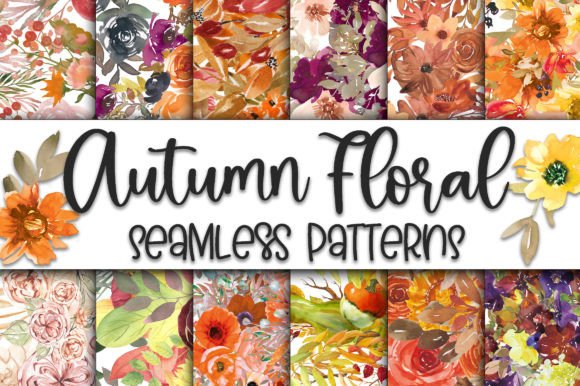 Autumn Floral Digital Papers - Seamless
