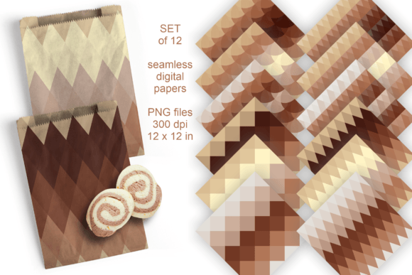 Brown Geometric Autumn Seamless Papers