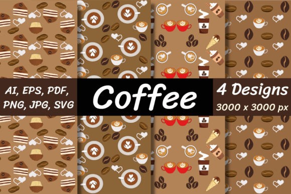 Coffee Digital Papers: Seamless Patterns for Designers, Crafters, and Coffee Lovers