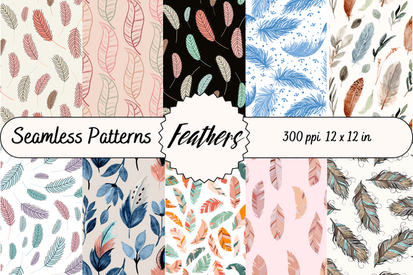 Feather Seamless Pattern: Effortless, Elegant Design for Crafters and Creators