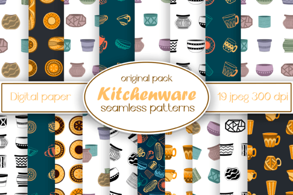 Kitchenware Seamless Digital Paper: Practical Design Resources for Creative Professionals and DIY Enthusiasts