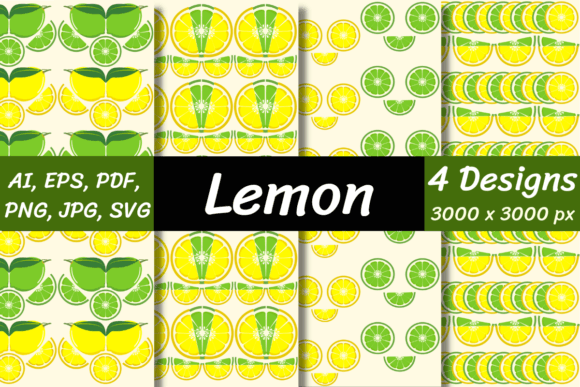 Lemon Digital Papers: Seamless Patterns for Creative Projects