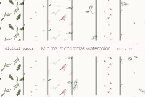 Minimalist Christmas Watercolor JPEG