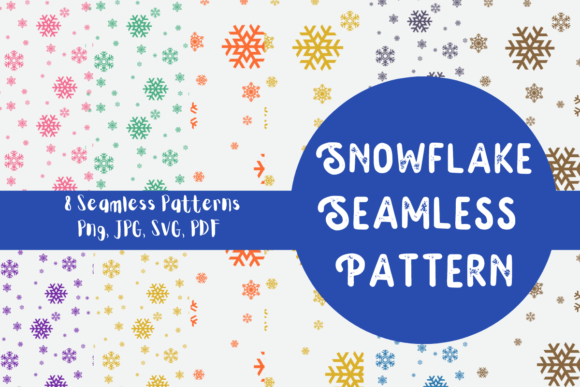 Snowflake Seamless Patterns: 8 High-Resolution Digital Designs for Endless Creative Projects