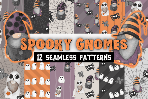 Spooky Gnomes Digital Paper Pack